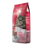 A bag (e.g., 10kg or a representative mid-size bag) of Bewi Cat Delicates Cat Dry Food, clearly showing the brand, product name, and a healthy adult cat on the packaging, possibly highlighting the poultry & rice ingredients.